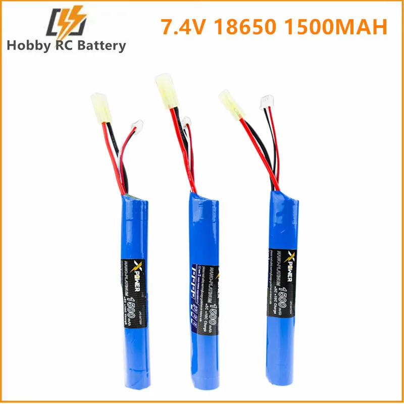 7 4 V 18650 1500MAH 30C Lion Power X power RC Lipo battery для AKKU Mini Airsoft toys Gun Battery model Tamiya|Перезаряжаемые