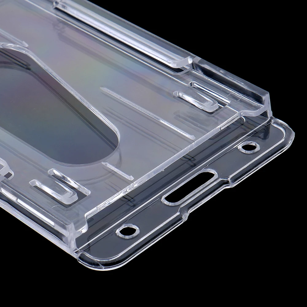 

1PC Transparent Double Card Acrylic Plastic ID Badge Card Holder for Bank credit cards Protector Cardholder Id Card Cover