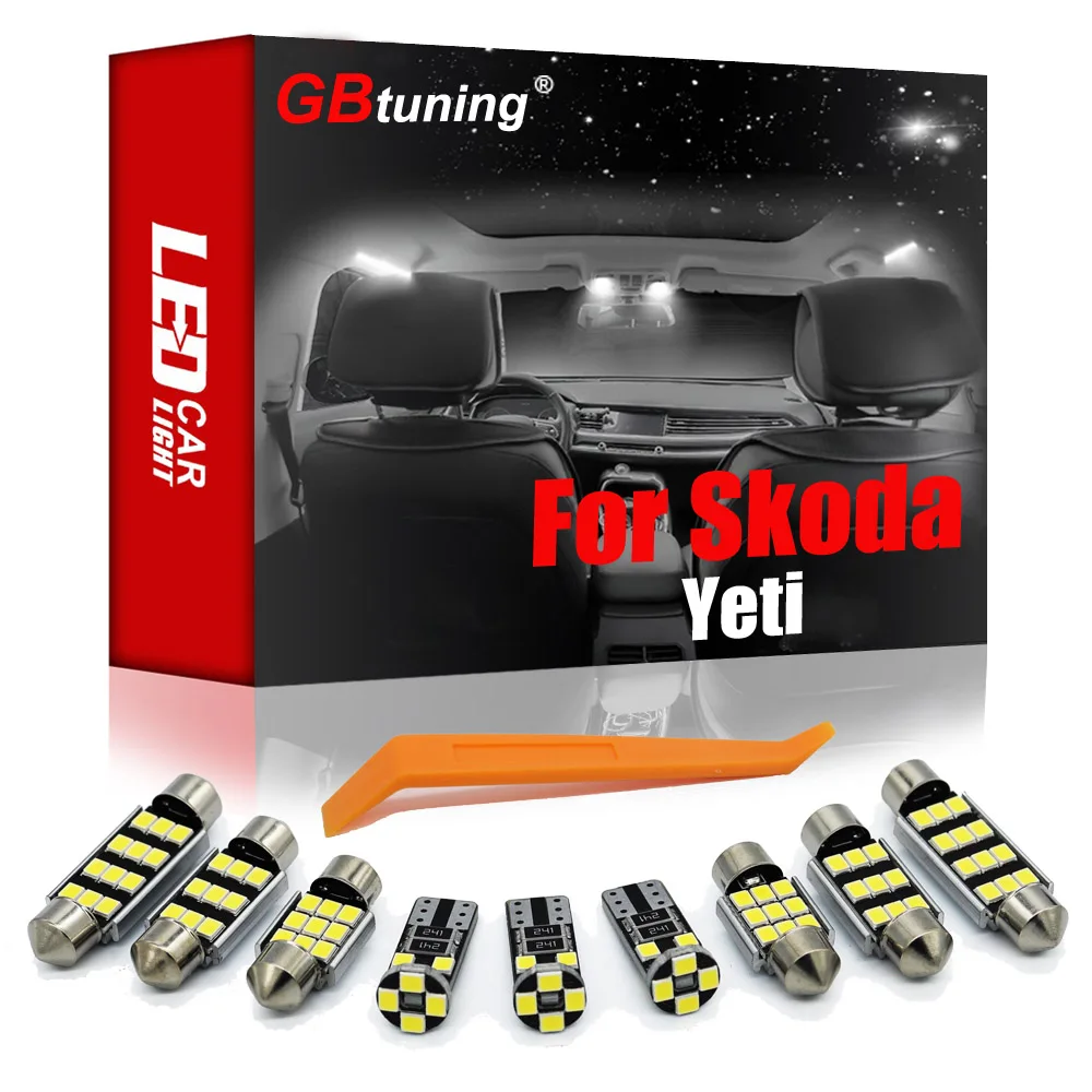 

GBtuning Error Free LED Interior Light Kit 20PCS For Skoda Yeti 2009-2017 Car Indoor Trunk Ceiling Reading Dome Lamp Accessories