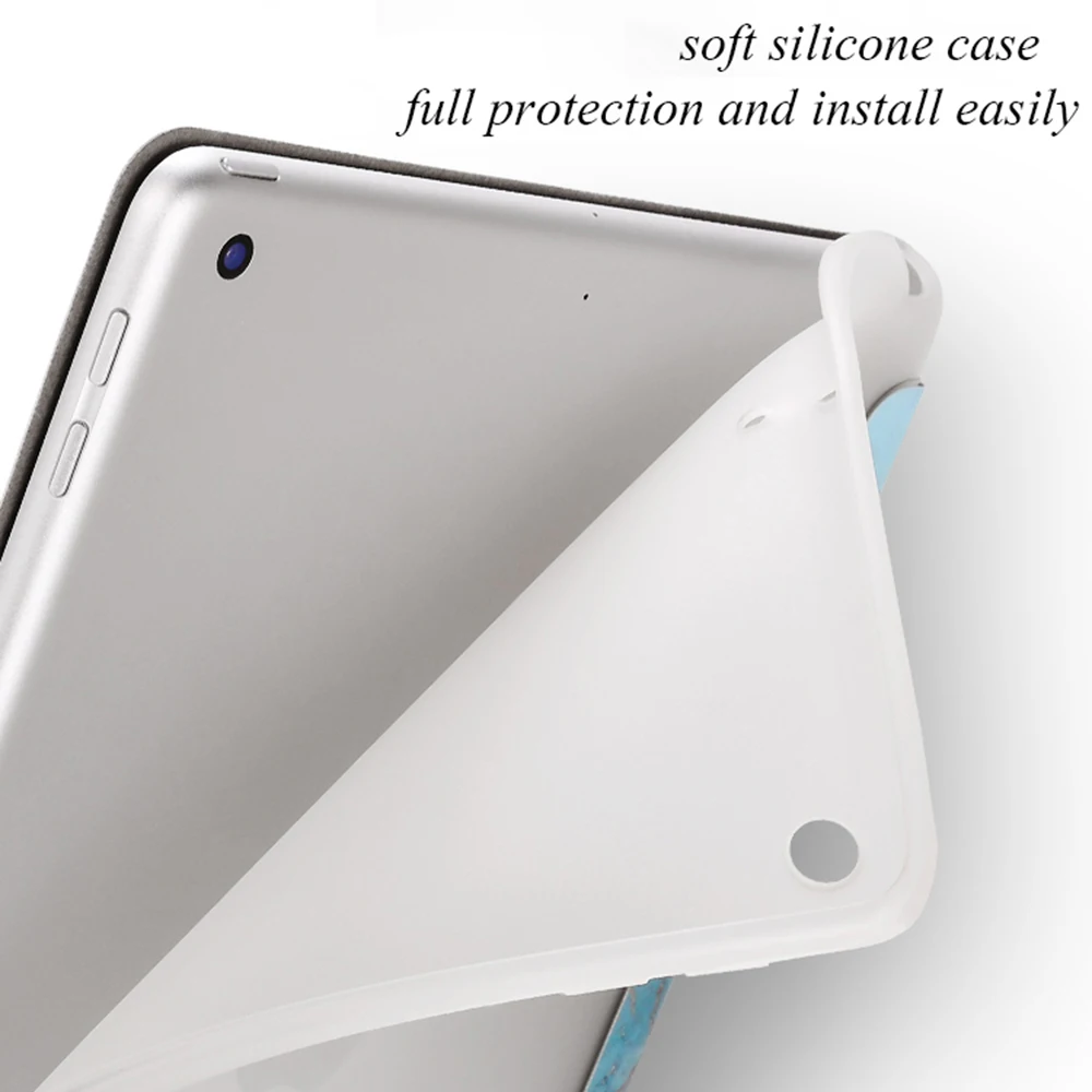 Чехол для iPad 9 7 2017 2018 мраморный чехол Air 1 мягкий силиконовый 2 подставка держатель