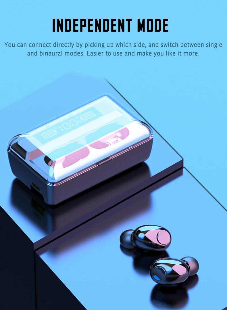 TWS наушники с зарядным футляром 3500 мАч Bluetooth светодиодный дисплей|Наушники и