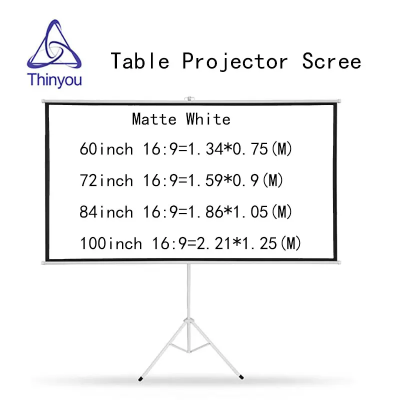 

Thinyou Tripod Portable Foldable 60inch 72inch 84inch 100inch 16:9 Projection Screen HD Floor Stand Bracket Outdoor Movie Use