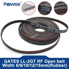 Резиновый Ремень ГРМ POWGE GT2 LL-2GT RF 2GT, ширина 69101215 мм, низкий уровень пыли, низкий уровень вибрации, вороновые ворота, 3D-принтер
