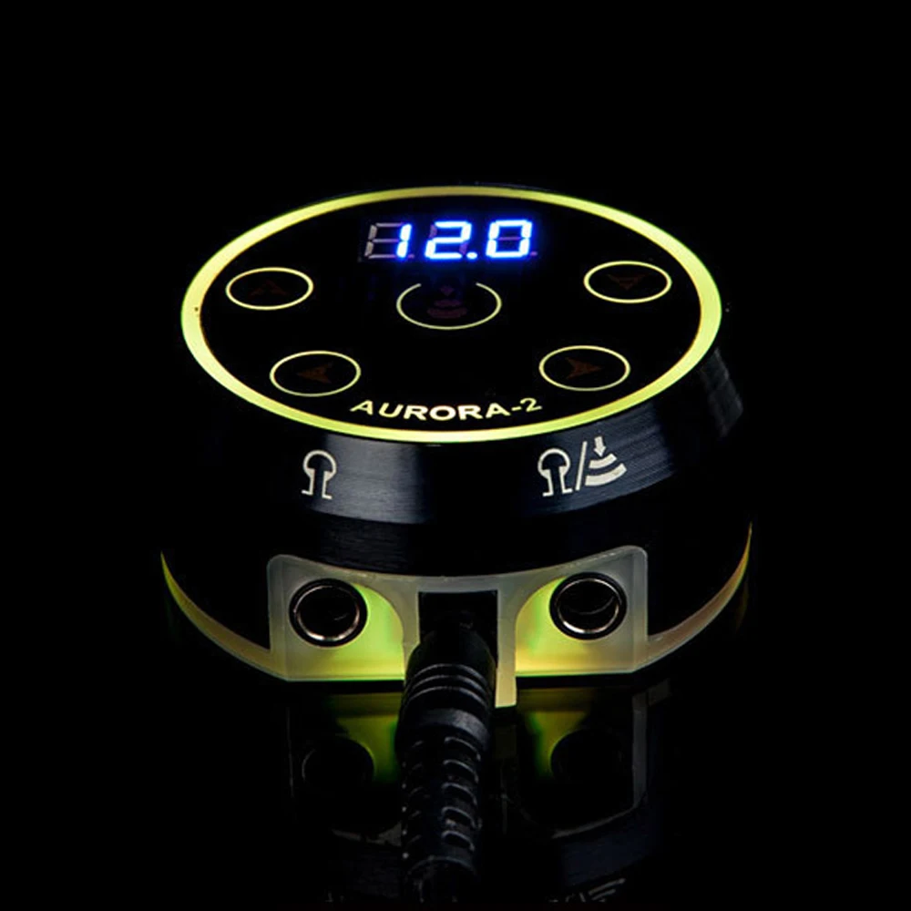 

1Pcs New Professional Mini AURORA II LCD Tattoo Power Supply with Adaptor for Coil & Rotary Tattoo Machines Power