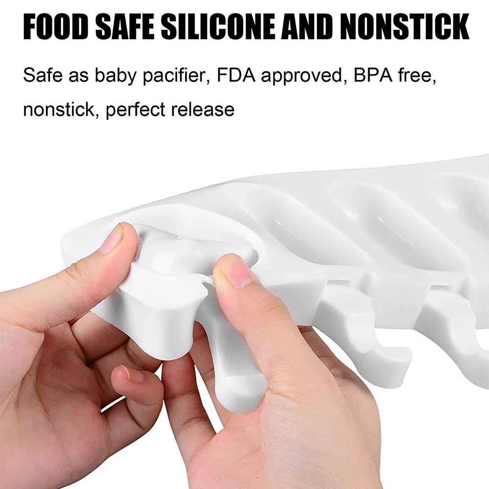 4 ячейки силиконовая форма для Фруктового мороженого на палочке формователь