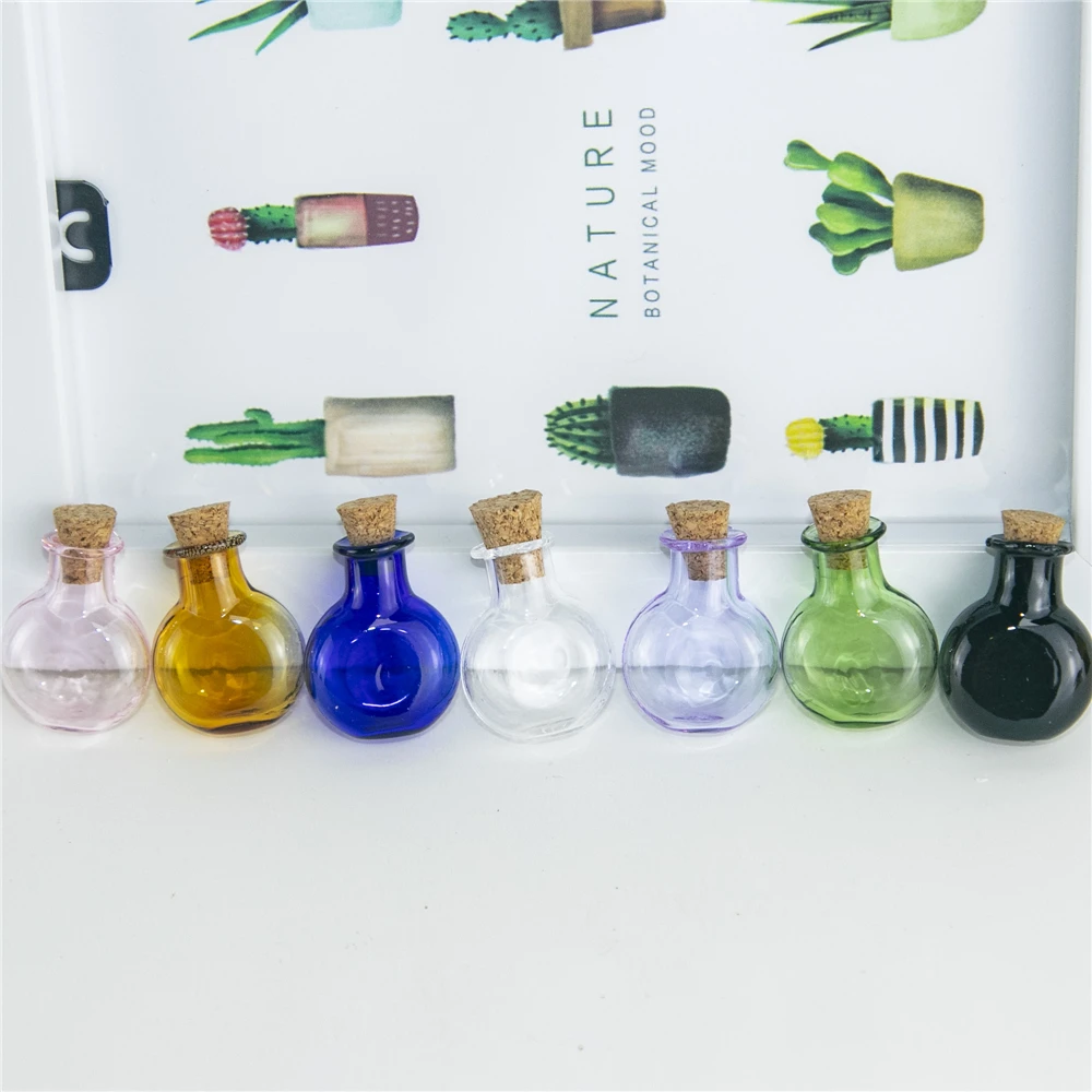 Мини-стеклянные хроматические бутылки подвески фотообои с пробками свадебные