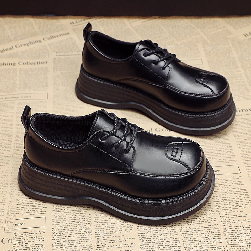 

Новинка 2021, повседневные туфли из искусственной кожи на плоской подошве, со шнуровкой, стиль Лолита, весна-осень, дизайнерские Роскошные жен...