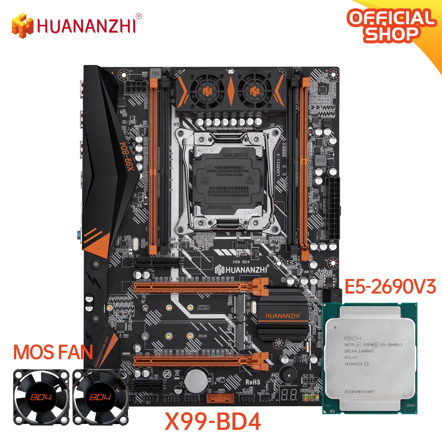 Материнская плата HUANANZHI X99 BD4 с Intel XEON E5 2690 V3|Материнские платы| |