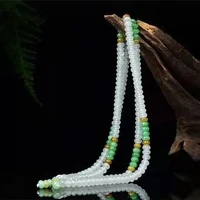 latest natural myanmar jade handmade pendant necklace rope genuine three color beads jadeite chain jewelry accessories unisex