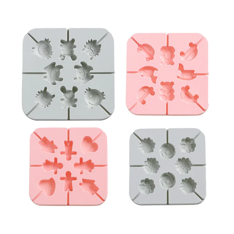

Silicone Lollipop Chocolate Mould Cartoon flower lollipop stencil Baking DIY cartoon candy mould fondant molds