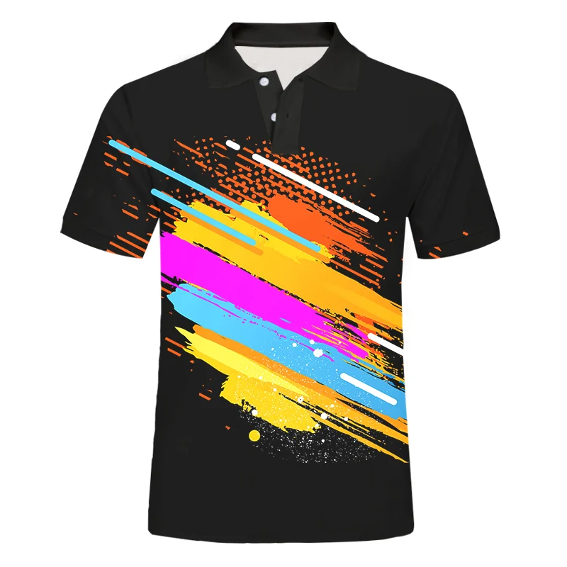 Повседневные рубашки-поло IFPD размера ЕС/США с 3d принтом радужной расцветки