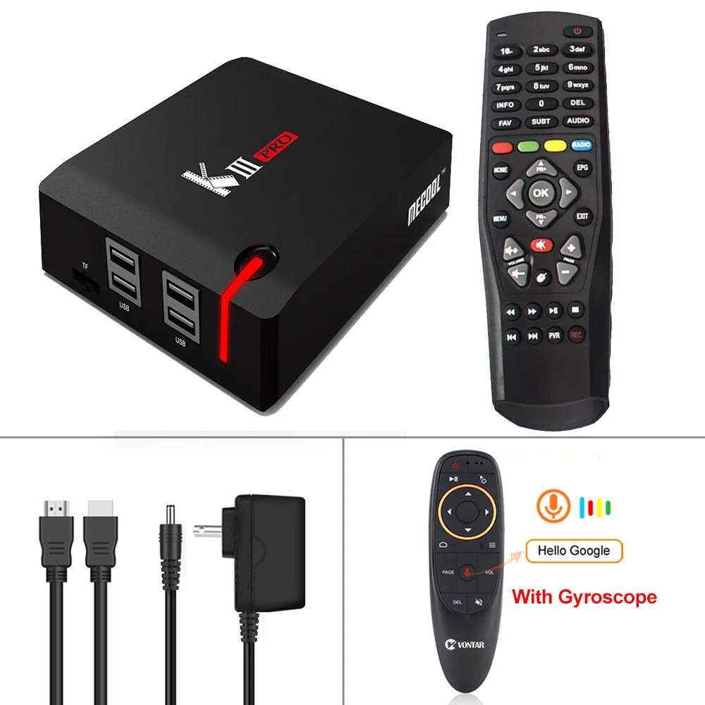 MECOOL KIII PRO DVB-S2 DVB-T2 DVB-C декодер Кода Android 7,1 ТВ коробка 3 Гб оперативной памяти, 16 Гб встроенной памяти, K3 Pro Amlogic S912 Octa Core 64bit 4K комбинированный набор компьютерной приставки к телевизору - Цвет: Add G10 RC