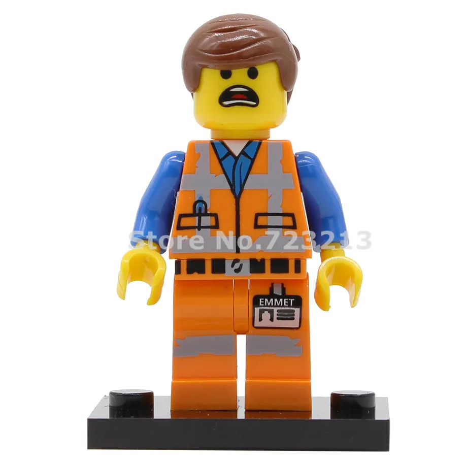 EMMET Одна забавный фильм 2 фигурка Эммет Мелодия Темпо диско Китти зебе Рекс Lucy Sharkira строительные блоки Модель Кирпичи Игрушка - Цвет: EMMET