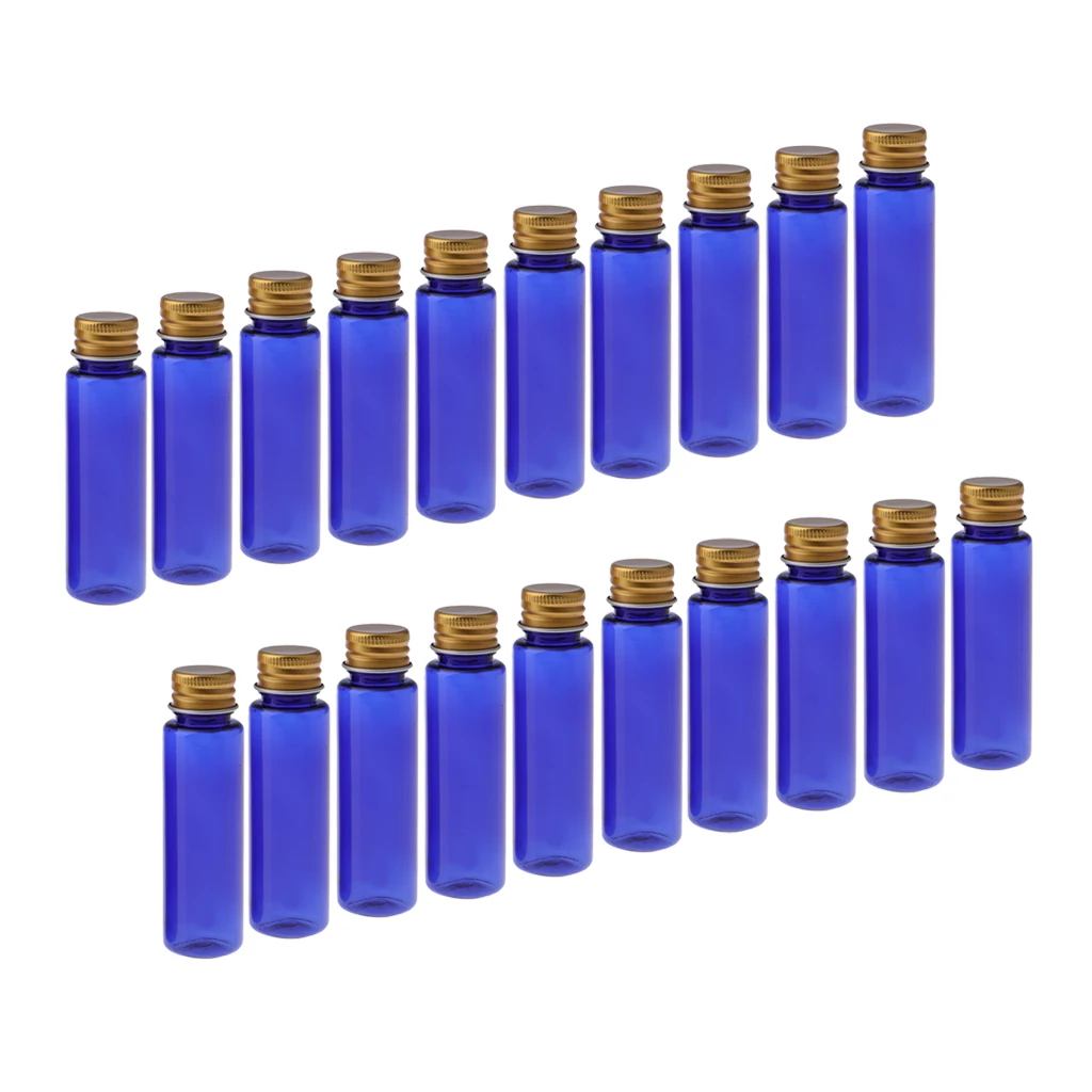 20Pcs Plastic Refillable Travel Bottles Aluminum Screw Caps Container 30ml | Красота и здоровье