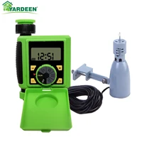 yardeen lcd screen automatic electronic irrigation watering system solenoid valve controller with rain sensor