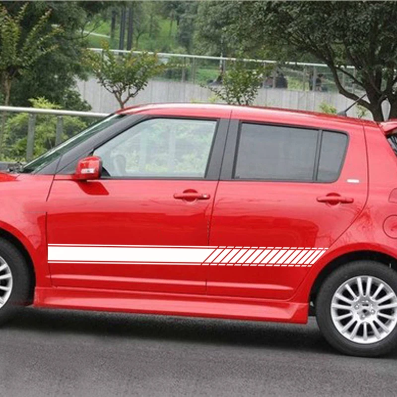 2 шт. полосы спортивная нижняя панель автомобильные наклейки гонки дверные