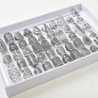 wholesale 50pcslots vintage mix style carved flower rings for women party gift jewelry