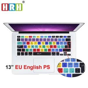Силиконовая накладка на клавиатуру HRH Photoshop PS с горячими клавишами европейского стандарта, чехол для Macbook Pro Air 13, 15, 17 дюймов, выпуск до 2016 года