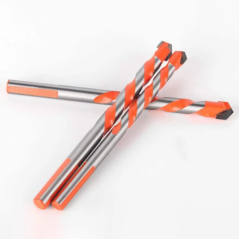 

10Pcs Drill Bit Set Triple-Cornered Twist Drill Bits for Ceramic Tile Concrete Glass Masonry Wood Hole Saw Drill Bits