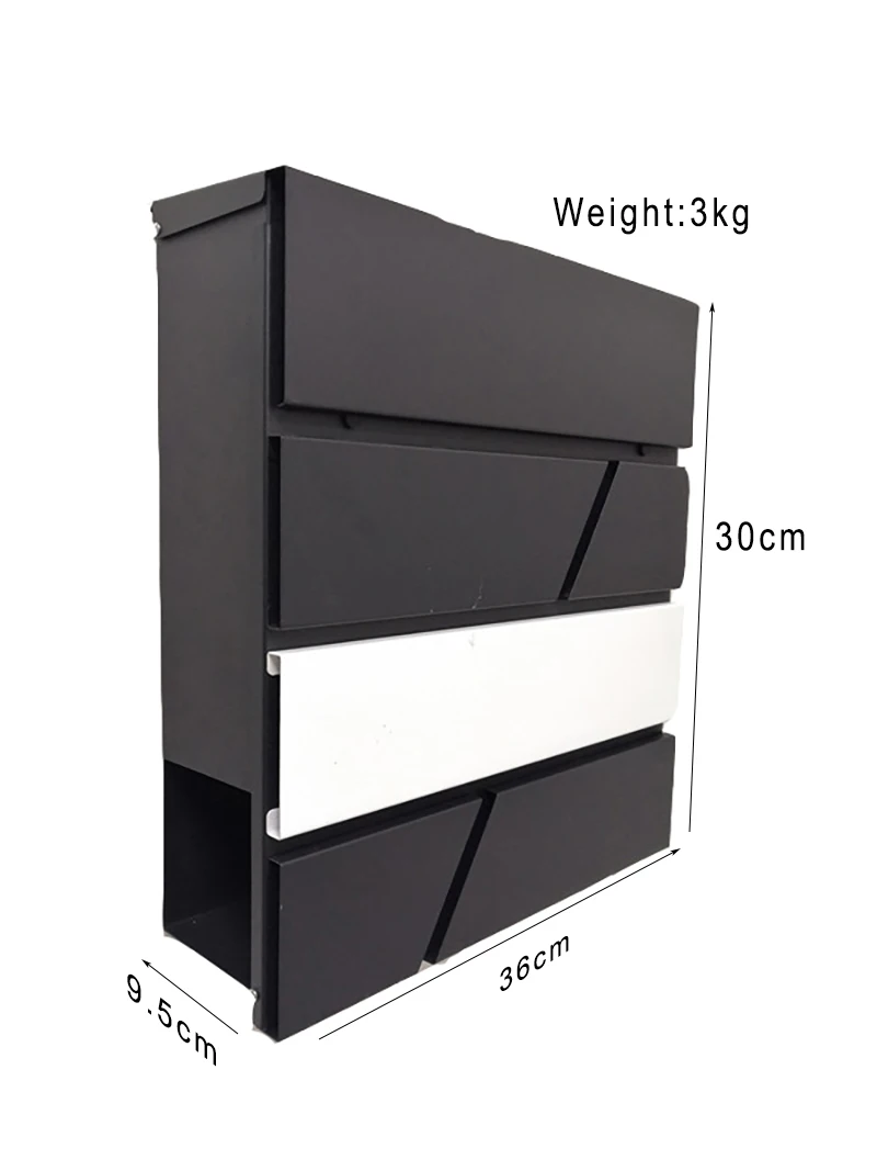 

Modern Extra Thick Metal Mailbox Rainproof Postbox Letterbox with Lock