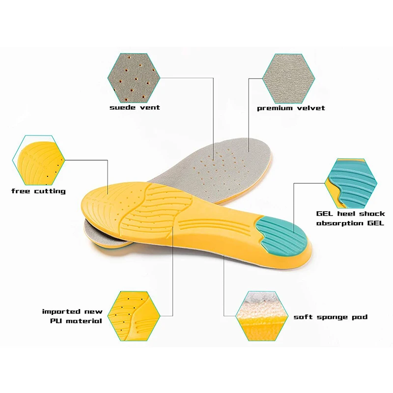 Стельки для мужчин и женщин обувные вставки супер толстые ортопедические