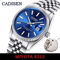 cadisen c8053 mechanical watch japan miyota 8215 movement sapphire crystal 38mm men watches stainless steel relogio masculino