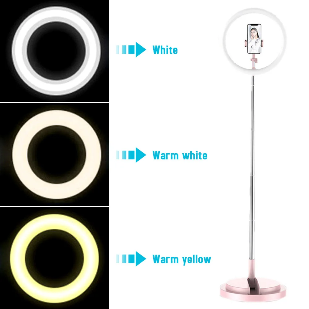 Кольцевой светильник для селфи с регулируемой складной подставкой 3 режима 128