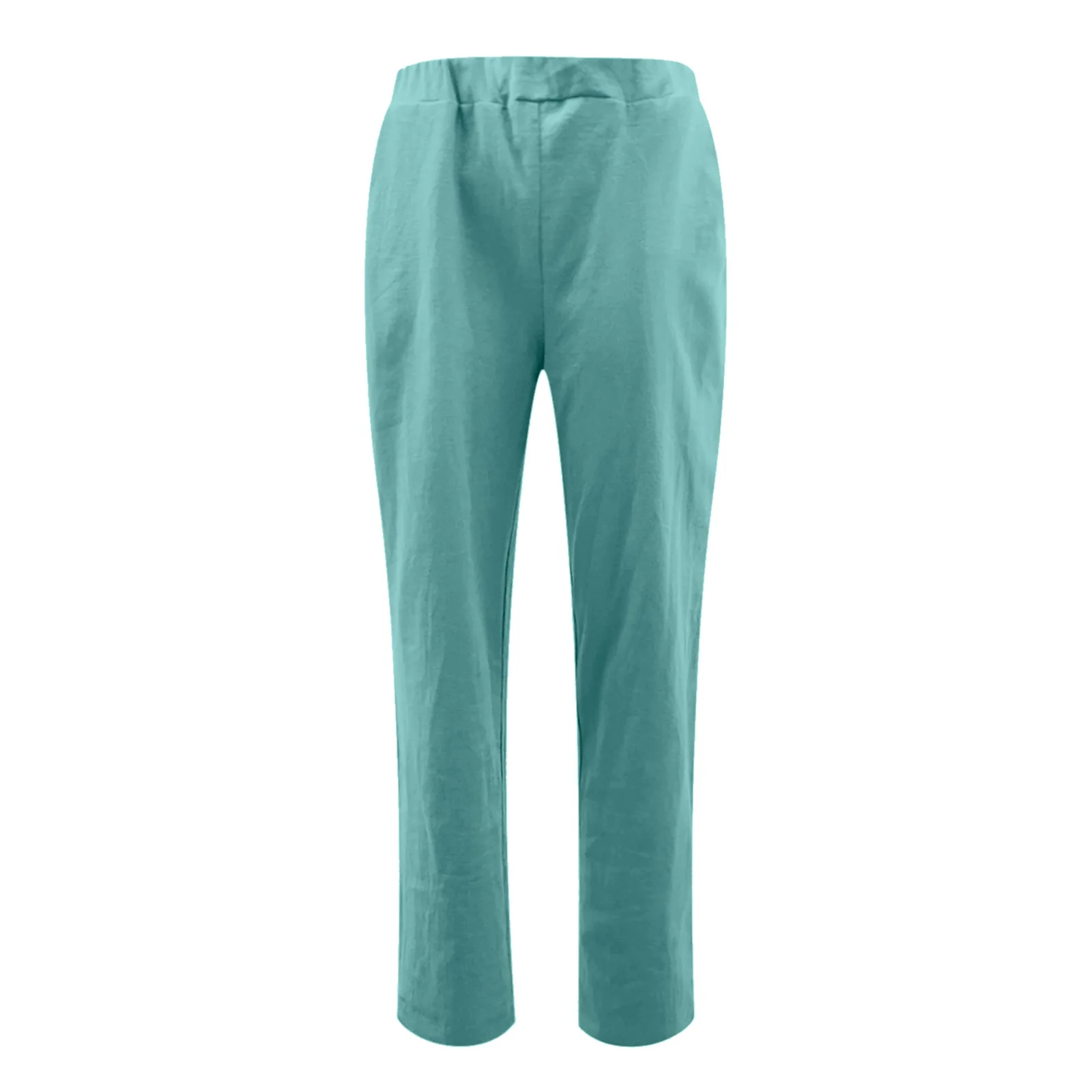 

Womens Spring Summer Pants Cotton Linen Solid Elastic waist Candy Colors Harem Trousers Soft high quality for Female ladys