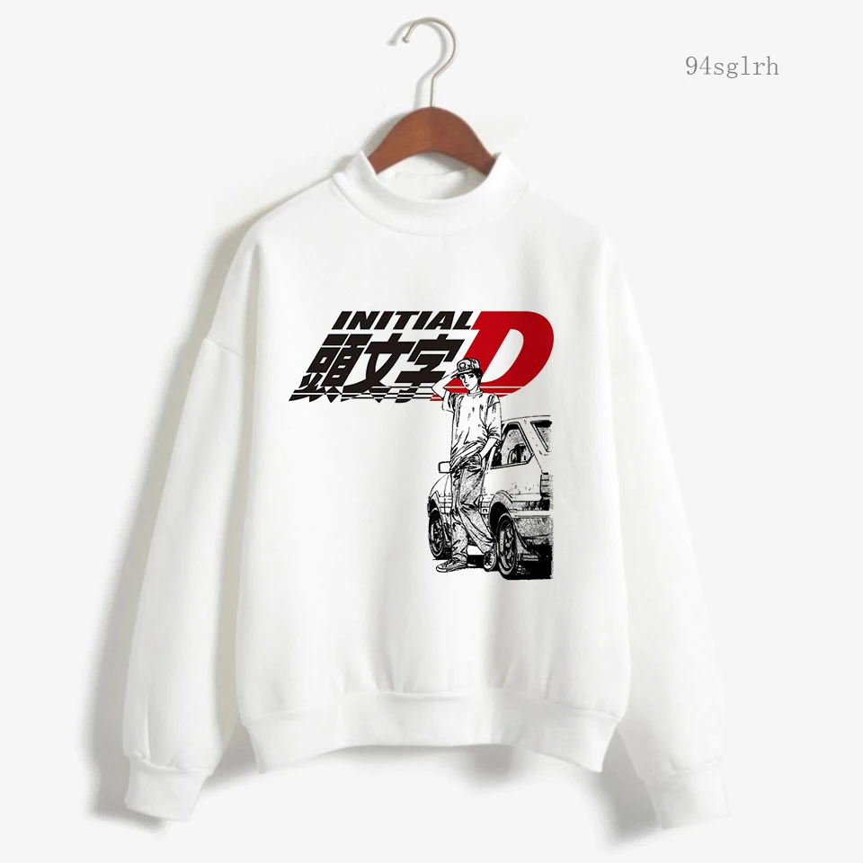 

Толстовка мужская зимняя с японским аниме инициалом D, теплый топ унисекс в стиле каваи с мультяшным принтом, модная повседневная Уличная одежда в стиле Харадзюку