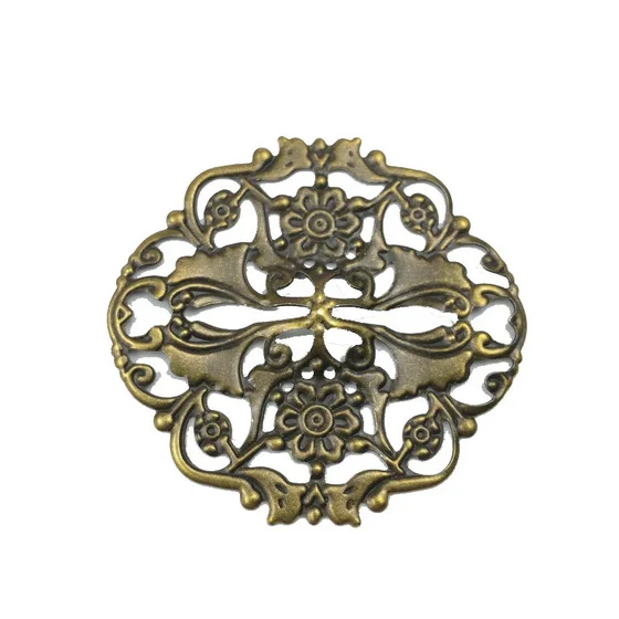bronze 40mm 20pcs Филигранное металлическое эллипс украшение для самостоятельного изготовления ювелирных изделий Аксессуары - Цвет: bronze 40mm 20pcs
