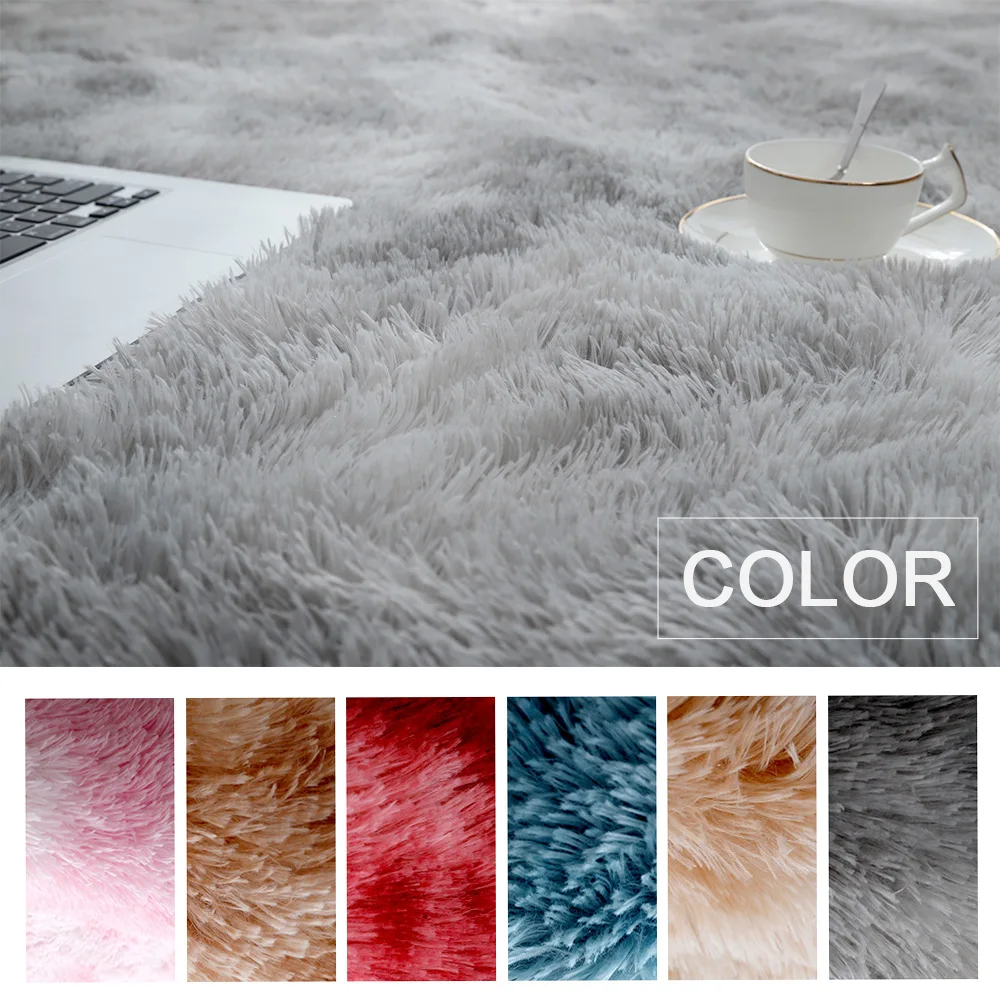 

Plush Carpet Bedroom Fluffy Rug Anti-slip Blanket Carpets for Living Room Thick Tie Dyeing rugs Home Velvet Kids Bed Room Mat