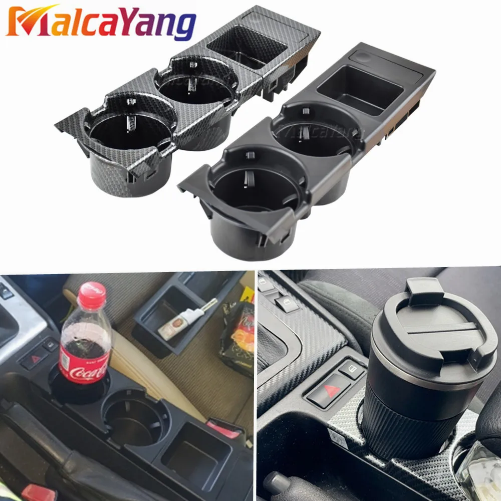 Черный/карбоновый контейнер с двойным отверстием для хранения монет и стаканов