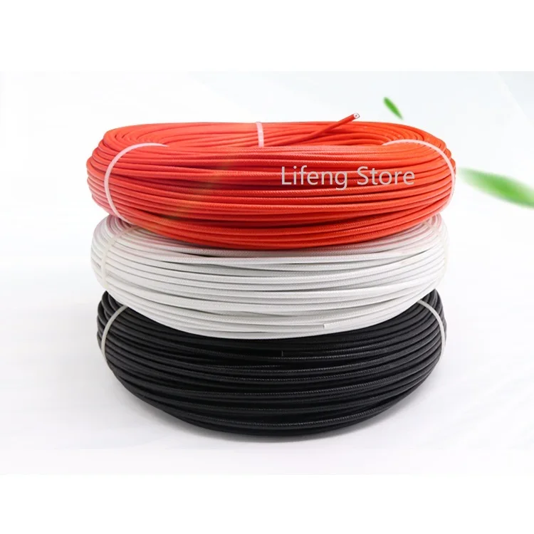 

Fiber Braided Silicone Rubber Wire Square 0.75mm Insulated Electric Heating Hotline Cable Copper High Temperature Carbon Warm