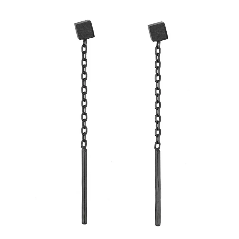 

Tassel Drop Stud Earring Women Long Pendant Earrings Geometric Ladies Fashion Jewelry Lady Party Black Trendy Alloy Kolczyki