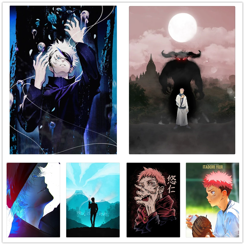 

Canvas Modern Picture Home Decoration Jujutsu Kaisen Japanese Anime Role Painting Wall Art Prints Poster Modular Frame Bedroom