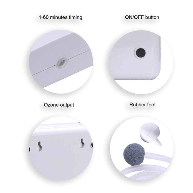 

Portable Active Ozone Generator Sterilizer Air Purifier Purification Fruit Vegetables Water Food Preparation Ozonator Ionizator