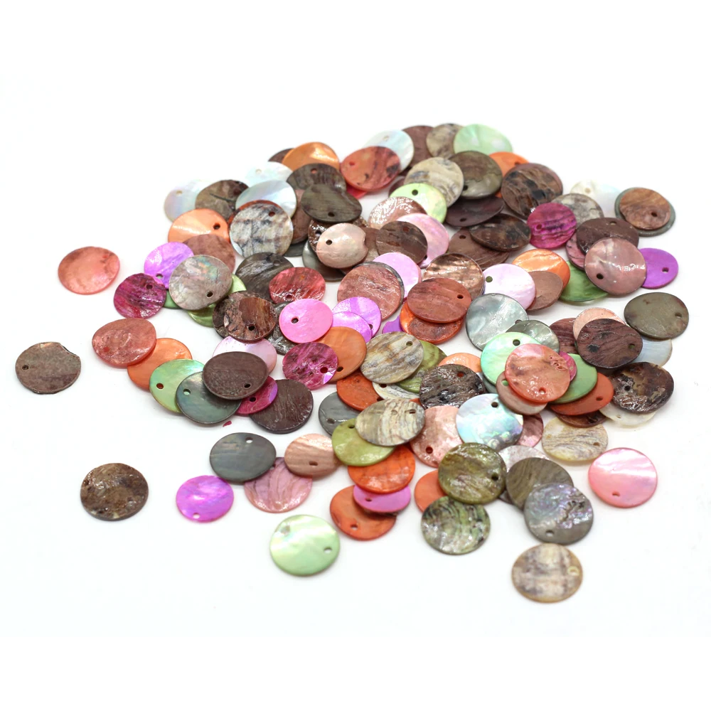 

30Pcs Fashion Round Shape Pendant Natural Shell With Hole Charms for Jewelry Making DIY Earring Necklace Accessories 15x15mm