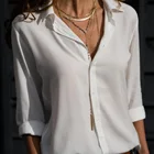 S-8XL больших размеров блузки женская шифоновая рубашка с длинными рукавами; Сезон весна-осень; Блузка желтого и белого цвета на пуговицах офисные рубашки Blusas