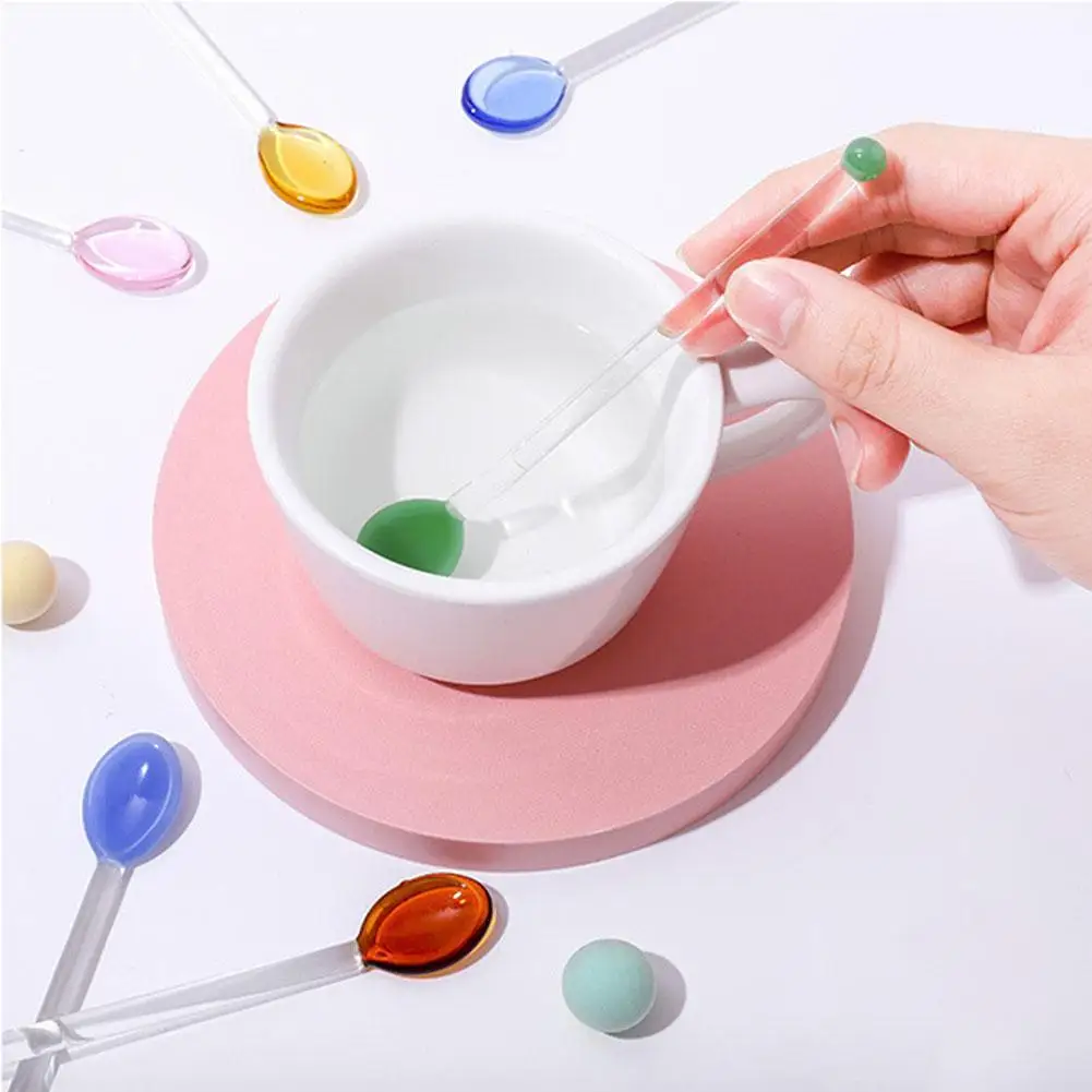 1 шт. Бытовая кофейная ложка с длинной ручкой ложки для смешивания сока цветной