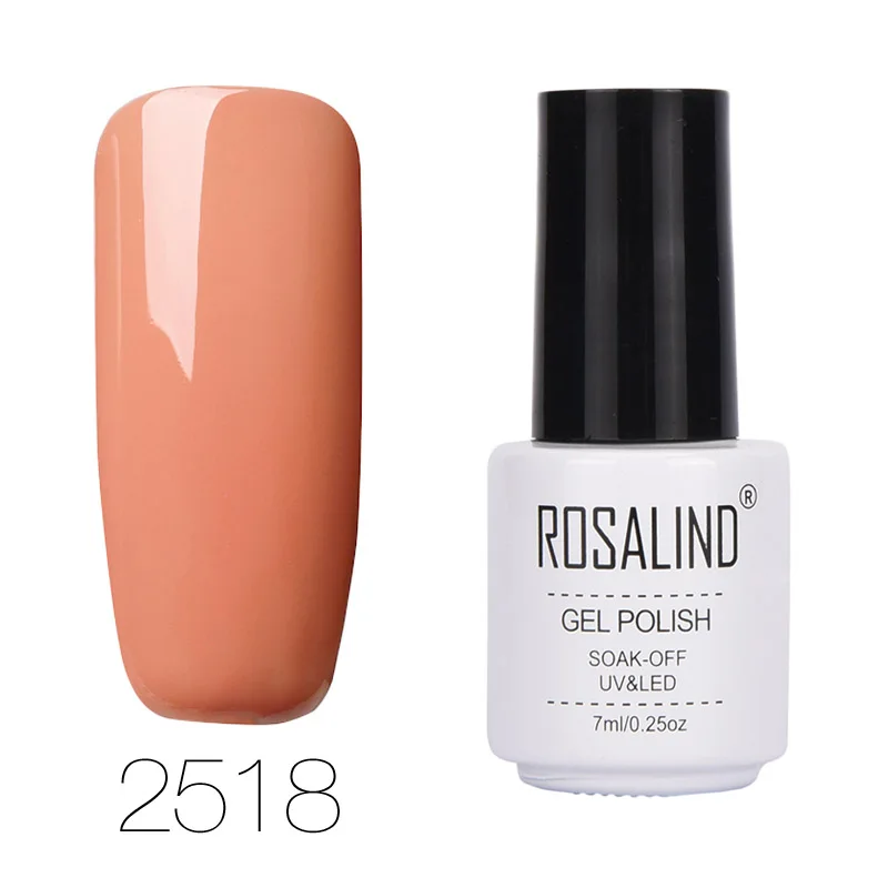 Rosalind, новинка, высокое качество, розовый цвет, стильный УФ-гель, лак для ногтей, долговечный, отмачивается, 7 мл, безопасные, долговечные светодиодные лампы для ногтей, лак - Цвет: 518