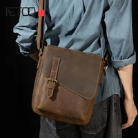 aetoo vintage leather mens messenger bag crazy horse leather casual shoulder bag leather mens bag