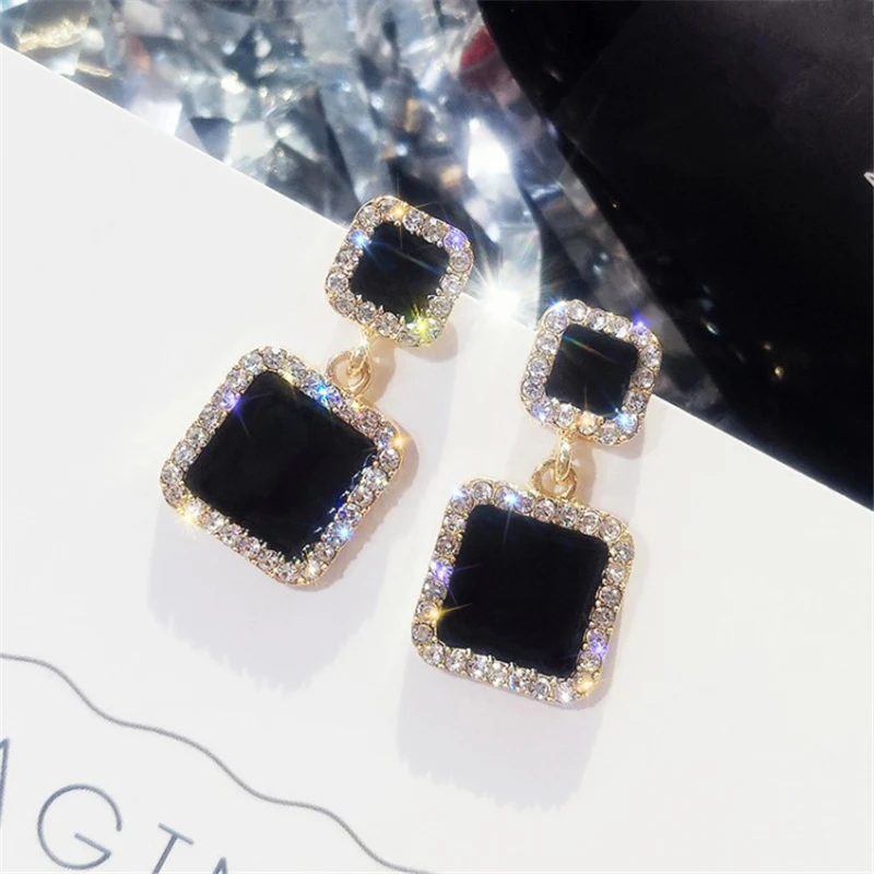 A9 Crystal Модные маленький металлический шарик падение серьги в стиле панк золотого и серебряного цвета Цвет Круглый Круг Длинные висячие серьги лучший подарок для Для женщин - Окраска металла: A9 Crystal