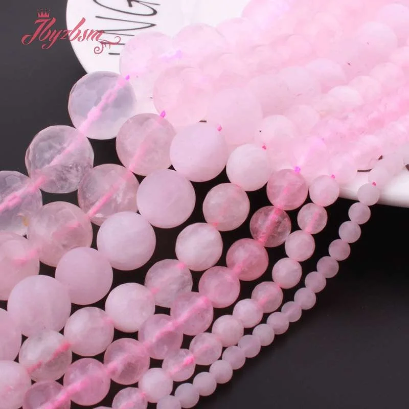 

Natural Stone Beads Roses Quartz Beads Ball Round Freeform For Woman Necklace Jewelry Making DIY Gift Strand 15" Free Shipping