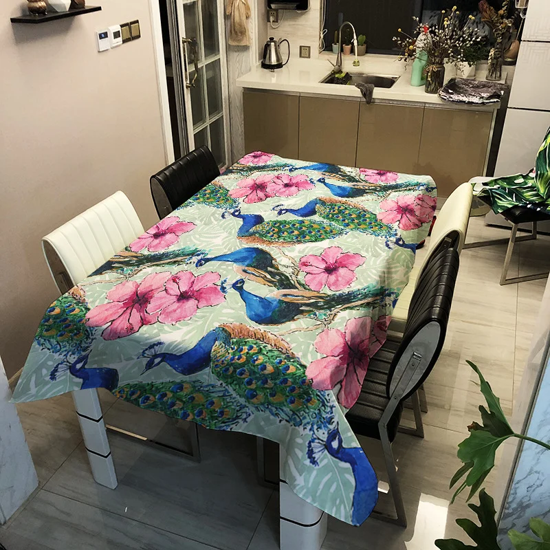 

Printed colorful animal washable decorative household waterproof tablecloth