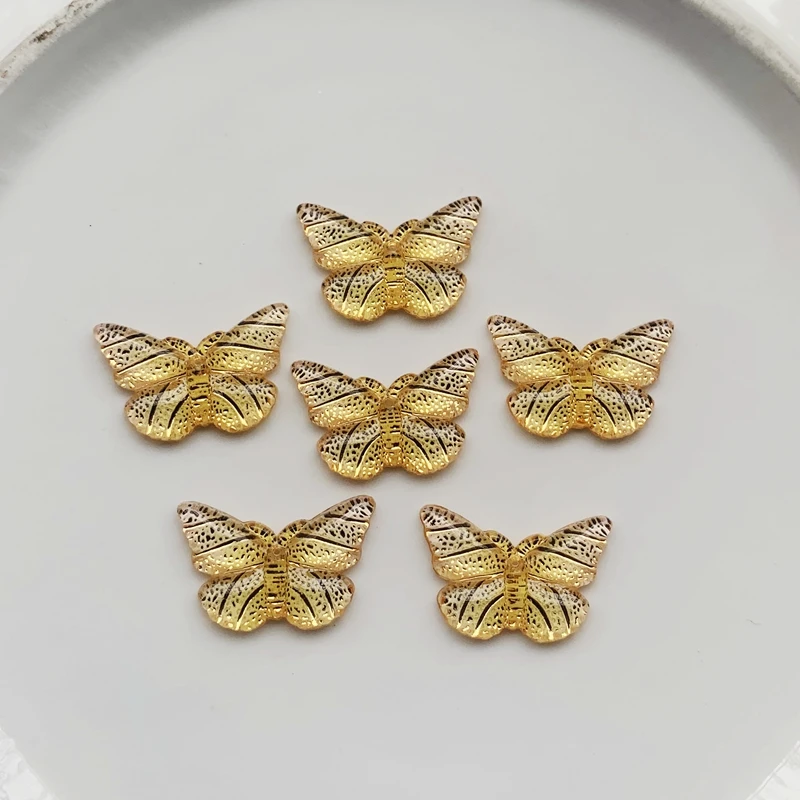 15pcs Resin 15*23mm Bling Colorful Butterflies Flatback Rhinestone 1 Hole Ornaments DIY Wedding Appliques Craft -HE21 | Дом и сад