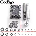 Набор инструментов для ушко и дырокола из черного никеля для кожевенного ремесла, одежды, обуви, сумки на ремне, 100, 2-17 мм, баннер с Люверсами