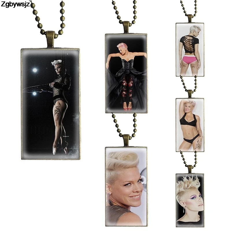 Розовое Ожерелье P!nk Hot Singer для женщин и детей со стальным покрытием колье с