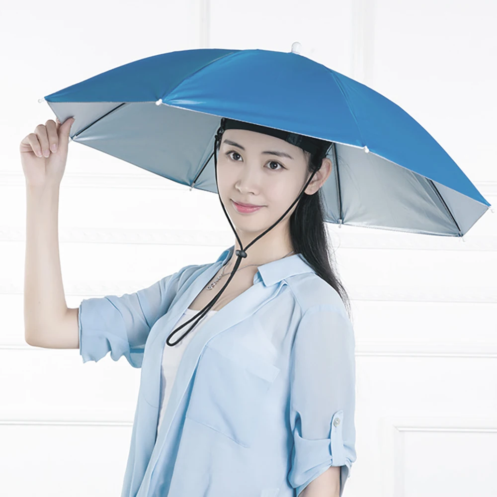 

Head Wear Parasol Foldable Sunscreen Shade Umbrella Hats Rain Gear Outdoor Sport Anti-Sun Hat Hiking Beach Camping Cycling Cap