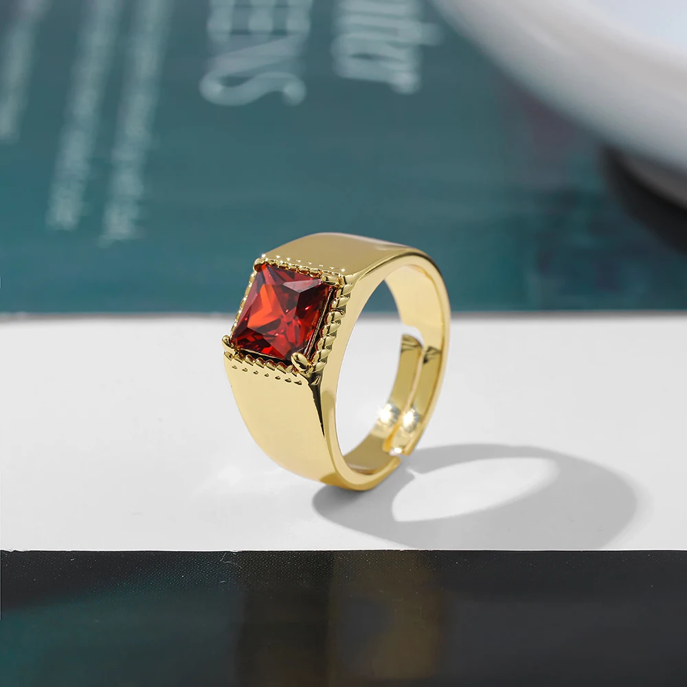 

New Trendy Gothic Big Stone Hollow Rings for Women Men Oversize Thick Rhinestone Engagement Ring Punk Party Jewelry