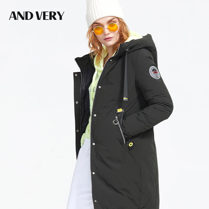 ANDVERY 2019 Зимняя новая коллекция женский пуховик верхняя одежда высокое качество